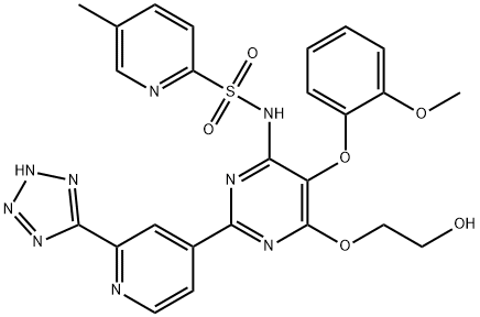 N-[6-(2-hydroxyethoxy)-5-(2-methoxyphenoxy)-2-[2-(2H-tetrazol-5-yl)pyridin-4-yl]pyrimidin-4-yl]-5-methyl-pyridine-2-sulfonamide Struktur