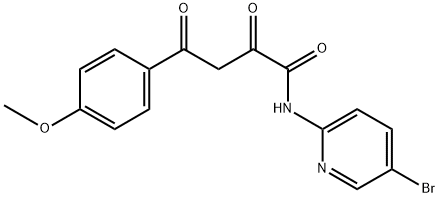 N-(5-bromo-pyridin-2-yl)-4-(4-methoxy-
phenyl)-2,4-dioxo-butyramide Struktur