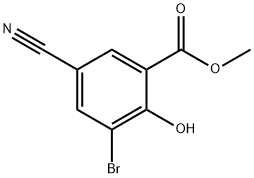 Methyl 3-bromo-5-cyano-2-hydroxybenzoate Struktur