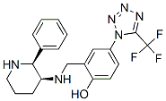 Phenol, 2-[[(2-phenyl-3-piperidinyl)amino]methyl]-4-[5-(trifluoromethyl)-1H-tetrazol-1-yl]-, (2S-cis)- Struktur