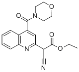 Ethyl alpha-cyano-4-(4-morpholinylcarbonyl)-2-quinolineacetate Struktur