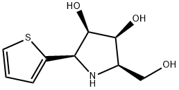 3,4-Pyrrolidinediol, 2-(hydroxymethyl)-5-(2-thienyl)-, [2R-(2alpha,3ba,4ba,5alpha)]- (9CI) Struktur