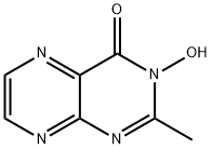 3-Hydroxy-2-methyl-4(3H)-pteridinone Struktur