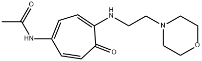 N-[4-[(2-Morpholinoethyl)amino]-5-oxo-1,3,6-cycloheptatrien-1-yl]acetamide Struktur