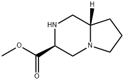 Pyrrolo[1,2-a]pyrazine-3-carboxylic acid, octahydro-, methyl ester, (3S-cis)- (9CI) Struktur