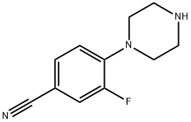 3-Fluoro-4-piperazinylbenzenecarbonitrile Struktur