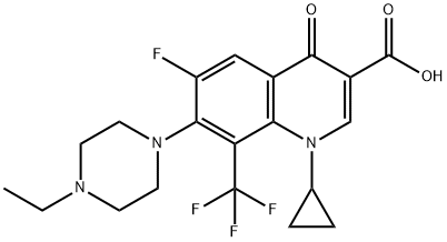 3-Quinolinecarboxylic acid, 1-cyclopropyl-7-(4-ethyl-1-piperazinyl)-6-fluoro-1,4-dihydro-4-oxo-8-(trifluoroMethyl)- Struktur