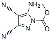 1H-Pyrazole-1-carboxylicacid,5-amino-3,4-dicyano-,methylester(9CI) Struktur