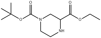 1-tert-Butyl 3-ethyl piperazine-1,3-dicarboxylate Struktur