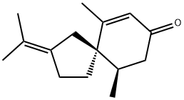 6,10-dimethyl-3-propan-2-ylidene-spiro[4.5]dec-9-en-8-one Struktur