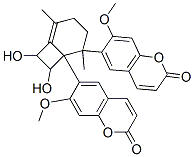 6,6'-[(1,2-Dihydroxyethylene)(1,4-dimethyl-3-cyclohexen-1,2-ylene)]bis(7-methoxycoumarin) Struktur