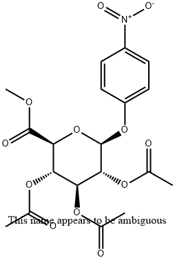 METHYL-((4-NITROPHENYL)-2,3,4-TRI-O-ACETYL-BETA-D-GLUCOPYRANOSIDE)URONATE Struktur