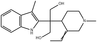 2-(3-Ethylidene-1-methyl-4-piperidinyl)-2-(3-methyl-1H-indol-2-yl)-1,3-propanediol Struktur