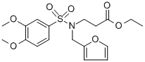 ETHYL 3-[[(3,4-DIMETHOXYPHENYL)SULFONYL](2-FURYLMETHYL)AMINO]PROPANOATE Struktur