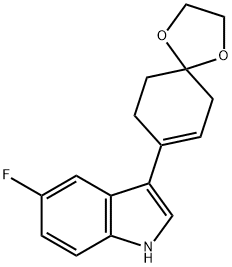 3-(1,4-Dioxa-spiro[4,5]dec-7-en-8-yl)-5-fluoro-1H-indole Struktur