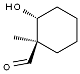 Cyclohexanecarboxaldehyde, 2-hydroxy-1-methyl-, trans- (9CI) Struktur