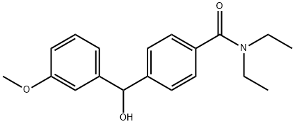 rac-4-(3’-Methoxy-α-hydroxybenzyl)-N,N-diethylbenzamide Struktur