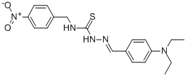 Hydrazinecarbothioamide, 2-((4-(diethylamino)phenyl)methylene)-N-((4-n itrophenyl)methyl)- Struktur