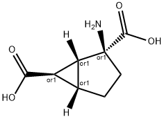 Bicyclo[3.1.0]hexane-2,6-dicarboxylic acid, 2-amino-, (1-alpha-,2-alpha-,5-alpha-,6-alpha-)- (9CI) Struktur