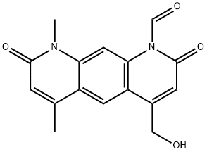 8,9-Dihydro-4-(hydroxymethyl)-6,9-dimethyl-2,8-dioxopyrido[3,2-g]quinoline-1(2H)-carbaldehyde Struktur