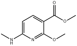 3-Pyridinecarboxylicacid,2-methoxy-6-(methylamino)-,methylester(9CI) Struktur