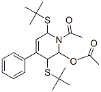 2-Acetoxy-1-acetyl-3,6-di(tert-butylthio)-4-phenyl-1,2,3,6-tetrahydropyridine Struktur