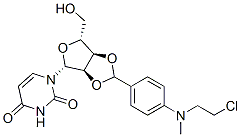 2'-O,3'-O-[p-[(2-Chloroethyl)methylamino]benzylidene]uridine Struktur