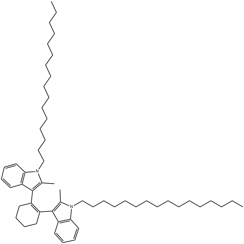 1,2-BIS(1-HEXADECYL-2-METHYL-1H-INDOL-3-YL)CYCLOHEX-1-ENE Struktur