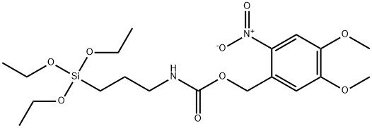 nitroveratryloxycarbonylamidopropyltriethoxysilane,10% in tetrahydrofuran|4,5-二甲氧基-2-硝基芐基(3-三乙氧基硅基丙基氨基)甲酸酯