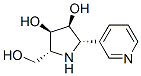 3,4-Pyrrolidinediol, 2-(hydroxymethyl)-5-(3-pyridinyl)-, (2R,3R,4S,5S)- Struktur