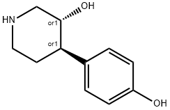 4-(4-Hydroxyphenyl)-(3s,4s)-3-Piperidinol Struktur