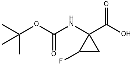 Cyclopropanecarboxylic acid, 1-[[(1,1-dimethylethoxy)carbonyl]amino]-2-fluoro- Struktur