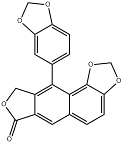 10-(1,3-Benzodioxol-5-yl)furo[3',4':6,7]naphtho[1,2-d]-1,3-dioxol-7(9H)-one Struktur