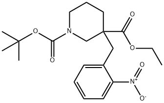 1-BOC-3-[(2-NITROPHENYL)METHYL]-3-PIPERIDINECARBOXYLIC ACID ETHYL ESTER Struktur