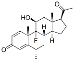 9-fluoro-11beta-hydroxy-6alpha-methylpregna-1,4-diene-3,20-dione Struktur