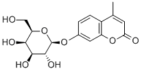 4-甲基傘形酮酰-Β-D-吡喃葡糖酸苷 結(jié)構(gòu)式