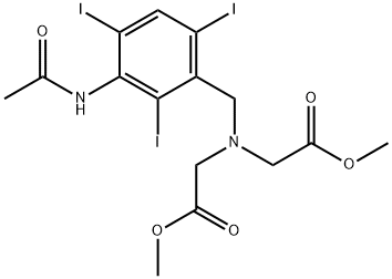 N-(2,4,6-Triiodo-3-acetamidobenzyl)iminodiacetic acid dimethyl ester Struktur