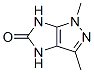 Imidazo[4,5-c]pyrazol-5(1H)-one,  4,6-dihydro-1,3-dimethyl- Struktur