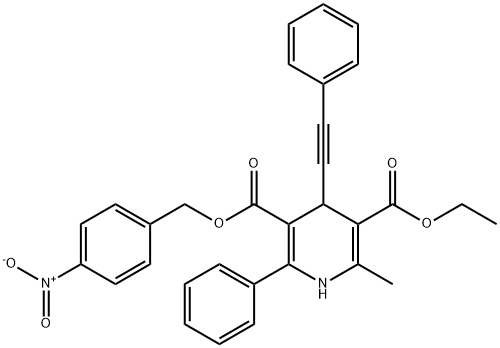 1,4-DIHYDRO-2-METHYL-6-PHENYL-4-(PHENYLETHYNYL)-3,5-PYRIDINEDICARBOXYLIC ACID 3-ETHYL-5-[(3-NITROPHENYL)METHYL] ESTER Struktur