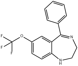 2,3-Dihydro-5-phenyl-7-(trifluoromethoxy)-1H-1,4-benzodiazepine Struktur