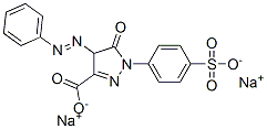 disodium 4,5-dihydro-5-oxo-4-(phenylazo)-1-(4-sulphonatophenyl)-1H-pyrazole-3-carboxylate  Struktur