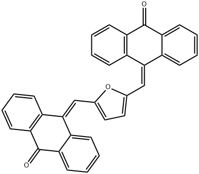 2,5-Bis[(9,10-dihydro-10-oxoanthracen-9-ylidene)methyl]furan Struktur