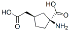 Cyclopentaneacetic acid, 3-amino-3-carboxy-, trans- (9CI) Struktur