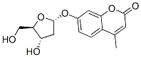 2H-1-Benzopyran-2-one, 7-(2-deoxy-.beta.-D-erythro-pentofuranosyl)oxy-4-methyl- Struktur