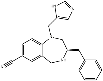 (R)-1-((1H-iMidazol-5-yl)Methyl)-3-benzyl-2,3,4,5-tetrahydro-1H-benzo[e][1,4]diazepine-7-carbonitrile Struktur