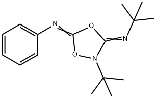 2-tert-Butyl-3-(tert-butylimino)-5-(phenylimino)-1,4,2-dioxazolidine Struktur