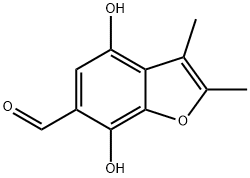 4,7-Dihydroxy-2,3-dimethyl-6-benzofurancarbaldehyde Struktur