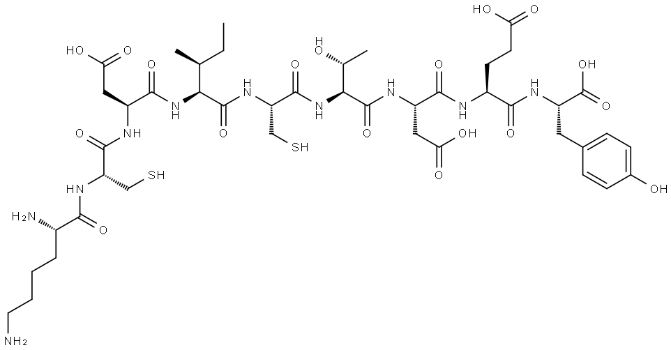 H-LYS-CYS-ASP-ILE-CYS-THR-ASP-GLU-TYR-OH Struktur