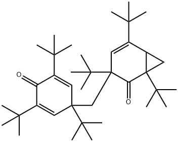 1,3,5-Tri-tert-butyl-3-[(1,3,5-tri-tert-butyl-4-oxo-2,5-cyclohexadien-1-yl)methyl]norcaran-4-en-2-one Struktur