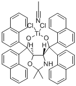 (4R,5R)-(-)-2,2-DIMETHYL-A,A,A',A'-TETRA(1-NAPHTHYL)-1,3-DIOXOLANE-4,5-DIMETHANOLATOTITANIUM(IV) DICHLORIDE ACETONITRILE ADDUCT Struktur